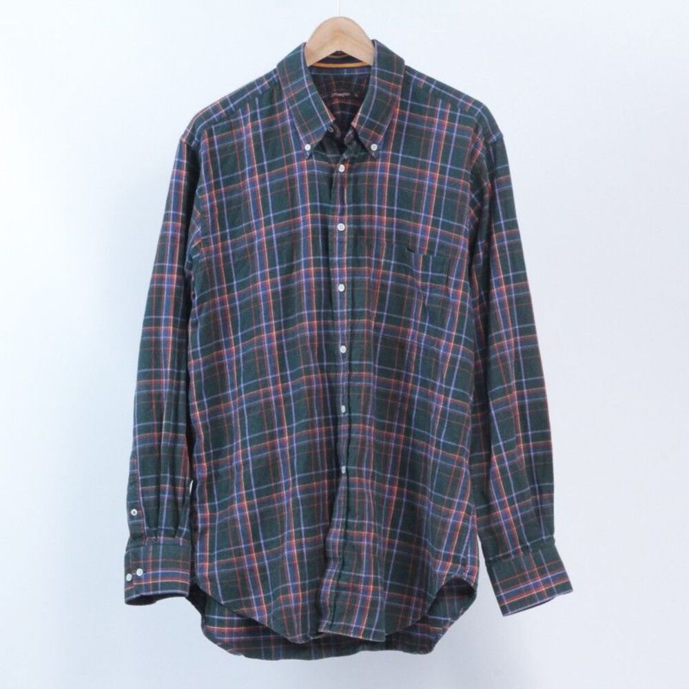 J McLaughlin Men's XL Shirt Multi Check Plaid Flannel 100% Cotton Button Down